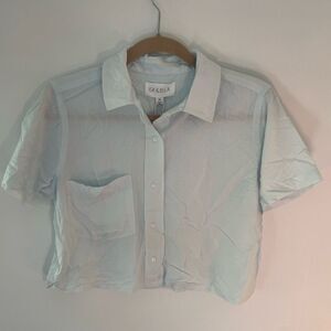 New Isa & Ella cropped button down top size XS light blue